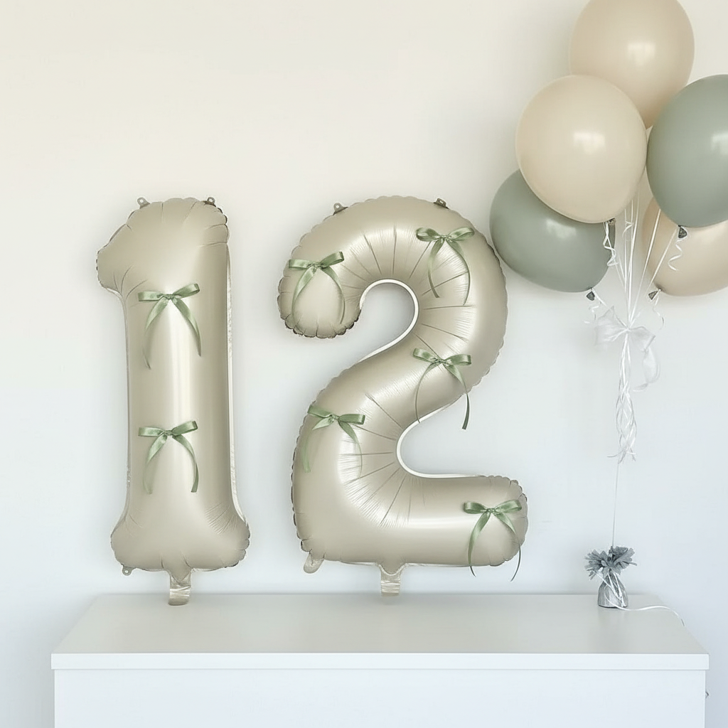 בלון מספר ענק 32 אינץ' לבן חלבי