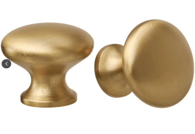 ידיות כפתור זהב מוברש לארון מאיקאה