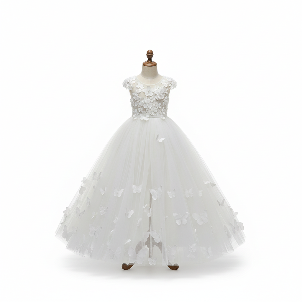 שמלת מטול עם אפליקציות וחרוזים