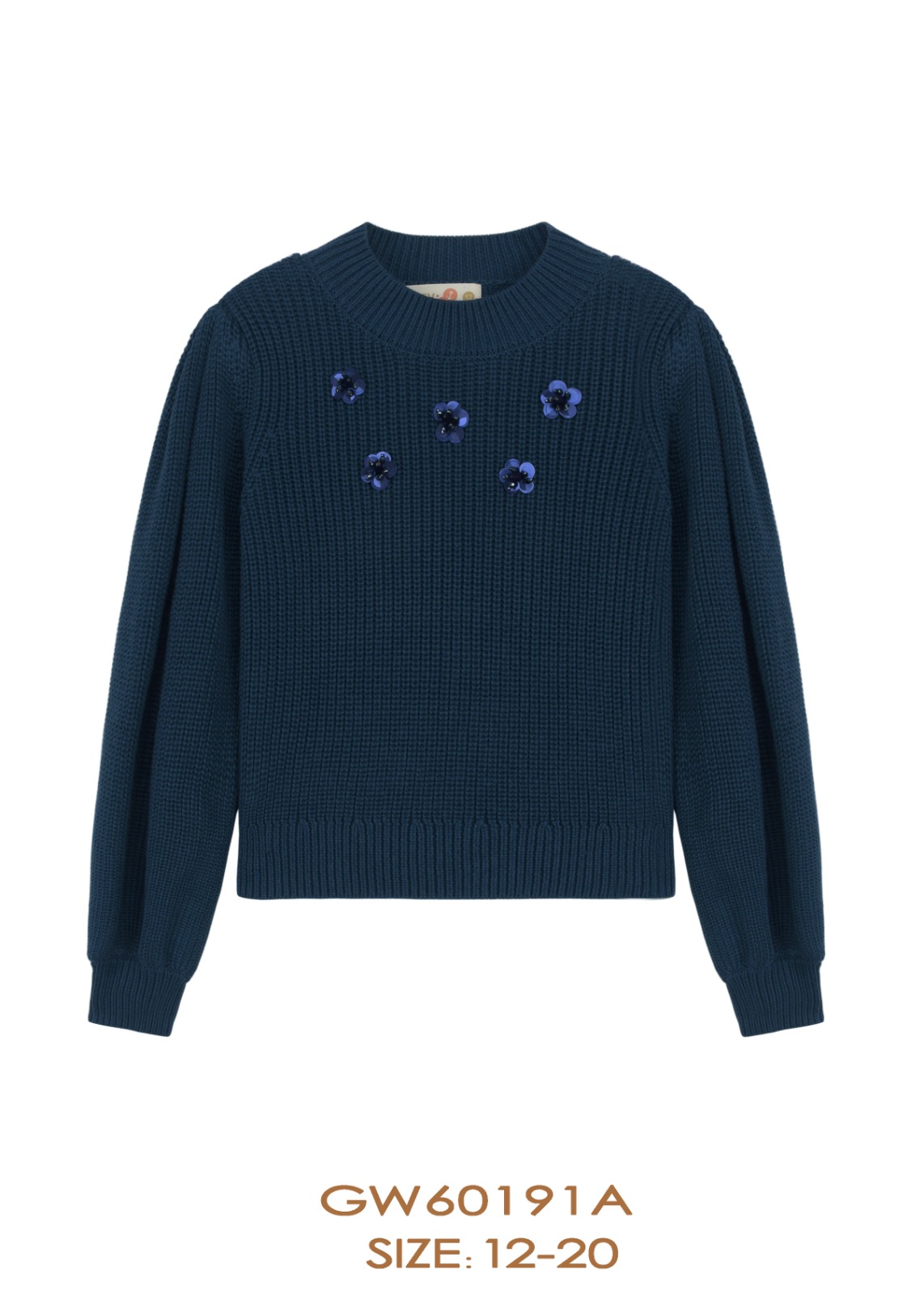 סריג כחול מיוחד לנערות